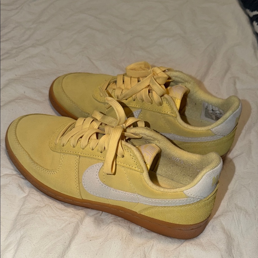 Nike Yellow Suede Women's Sneakers with White Swoosh